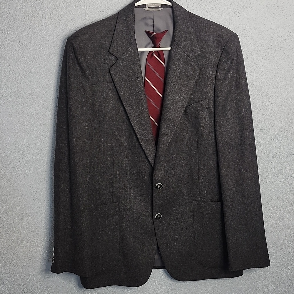 Men's Dark Gray Tailored Blazer - Modern Dress Jacket